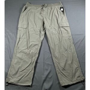 Avia Womens Cargo Pants Grey Fog XXXL (22) Cinchable Hem Stretch Hiking Athletic